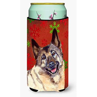 Imagem de Caroline's Treasures LH9353TBC Elkhound norueguês flocos de neve natalino alto menino bebida isolante bebida isolante abraçadeira, menino alto, multicolorido