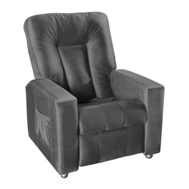 Imagem de Poltrona Do Papai Reclinável Em Veludo Cinza