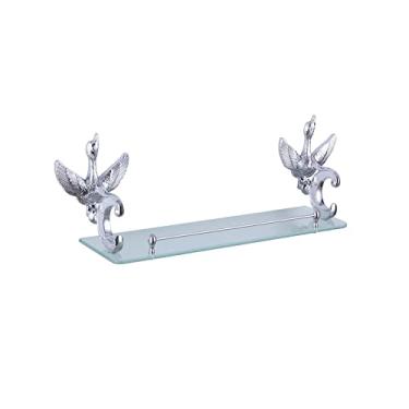 Imagem de Prateleira do banheiro Prateleira de vidro do cisne do polonês do ouro de cristal para acessórios do banheiro ajustados montados na parede 50cm único suporte de banheiro Prateleiras de banheiro