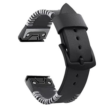 Imagem de GANYUU 20 26mm Sport Watchband para Garmin Fenix 6X 6 Pro 5X 5 Plus 3 HR Forerunner 935 945 Tiras de fiação de liberação rápida de ajuste fácil (Cor: Preto, Tamanho: 26mm Fenix 3 HR)