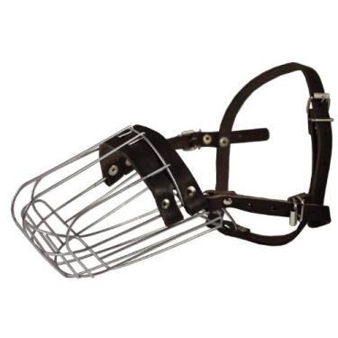 Imagem de Focinheira de cesta de arame de metal Doberman Pinscher macho. Circunferência 30,48 cm, Comprimento 11,43 cm