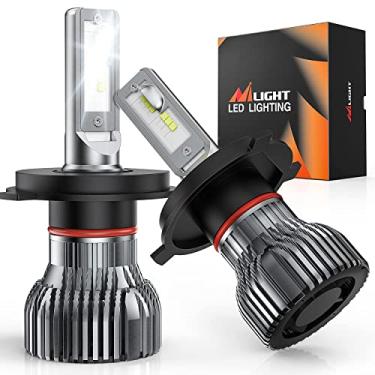 Imagem de Nilight H4/9003 Lâmpadas de farol de LED, 350% mais brilhantes, HB2 Kit de conversão de farol de LED Hi/Lo, 6000K branco frio, tamanho mini, pacote com 2