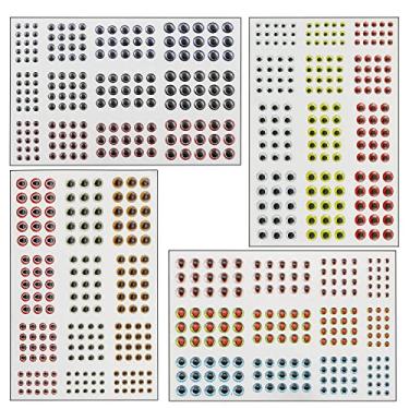 Imagem de WHYHKJ Olho de isca de pesca 4 folhas simulação 3D isca de pesca olhos de peixe materiais de amarração de mosca peixe artificial faça você mesmo equipamento de pesca (3mm 180pcs, 4mm 192pcs, 5mm 180pcs, 6mm 180pcs)