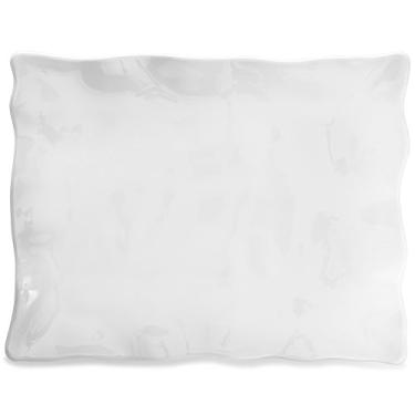Imagem de Q Squared Travessa de servir retângulo grande de melamina livre de BPA, 45 cm por 38 cm, branco