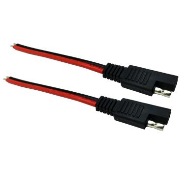 Imagem de Halokny Cabo de extensão de extremidade única SAE, 2 cabos de plugue de desconexão rápida SAE, 14 AWG para automóvel e painel solar (15 cm)