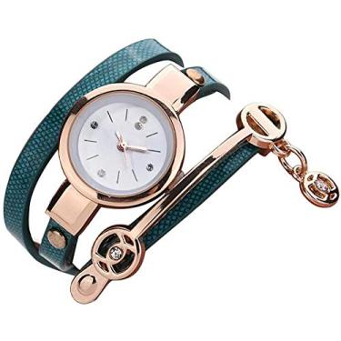 Imagem de Relógio feminino para amigos e namorados. Relógio de quartzo com pulseira de moda casual com longa pulseira de enrolamento. Atualizado