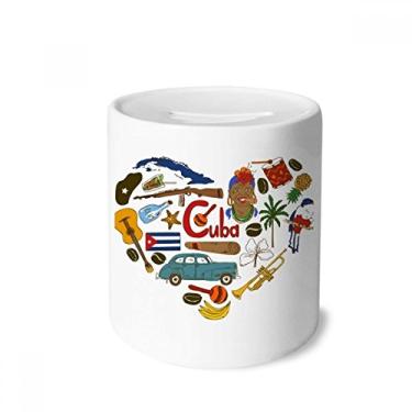 Imagem de DIYthinker Cuba Love Heart Landscap National Flag Money Box Saving Banks Ceramic Coin Case Kids Adults