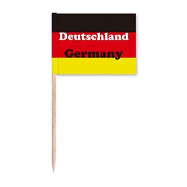 Imagem de Placa de bandeira alemã inglesa representar texto palito de dente bandeiras marcadoras decoração de festa
