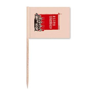 Imagem de China Red Education Unity Propaganda Palito de Dente Bandeiras Marcador Topper Decoração de Festa