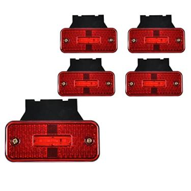 Imagem de 5pcs Trailer Lights Lights Side Marker Truck 24V LED van luz lateral,Red