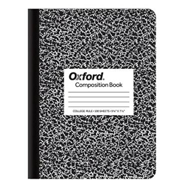 Imagem de Caderno Oxford, pauta universitária, 24 cm x 19 cm, capa Black Marble, 100 folhas, 1 caderno (63796)