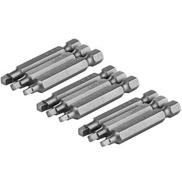 Imagem de Mesee 9 peças pontas de chave de fenda de cabeça quadrada com haste hexagonal de 1/4 polegada, conjunto de brocas de chave de fenda quadrada magnética de aço S2 SQ1 SQ2 SQ3 acessórios de ferramenta de parafusos quadrados, comprimento de 50 mm