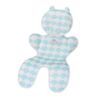 Imagem de Forro para assento de bebê Jueshanzj para carrinho de bebê, superleve, respirável, assento para assento de carro, azul setor, 35 x 70 cm