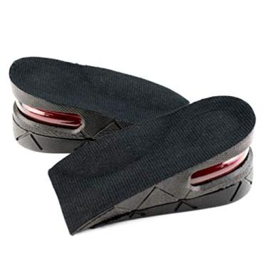 Imagem de Palmilha Milisten com aumento de altura ajustável, 2 camadas, palmilhas de sapato, inserto no calcanhar, palmilha de elevador, meia palmilha para sapatos femininos e masculinos (preto)