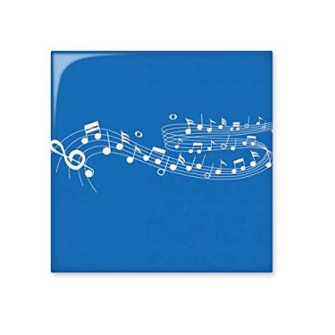 Imagem de Azulejo de cerâmica brilhante Blue Flappg Music 5-le Staff Pedra adornada tijolo vitrificado