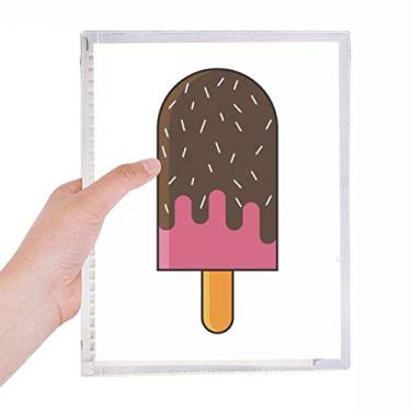 Imagem de Caderno de pasta de chocolate com agulha de sorvete doce crocante com folhas soltas e diário recarregável