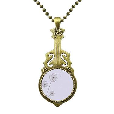 Imagem de DIYthinker Colar de flores de três dente-de-leão com pingente de violão antigo