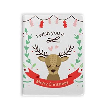 Imagem de Caderno com estampa natalina de cervos para festivais, capa de chiclete, diário de capa macia