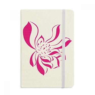 Imagem de Caderno de flores de lótus rosa folha de lótus oficial capa dura de tecido diário clássico