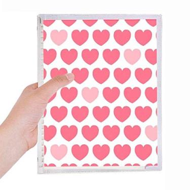 Imagem de Caderno diário de folhas soltas para dia dos namorados rosa e vermelho