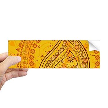 Imagem de DIYthinker Impressão de tecido de repetição amarelo colorido arte retangular para-choque adesivo notebook janela decalque