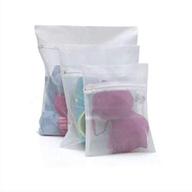 Imagem de Kit 3 Sacos Protetores Para Lavar Roupas Delicadas 1 P + 1 M + 1 G