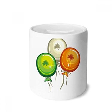 Imagem de DIYthinker Caixa de dinheiro de cerâmica com balão da Irlanda do Dia de São Patrício para presente de cofrinho