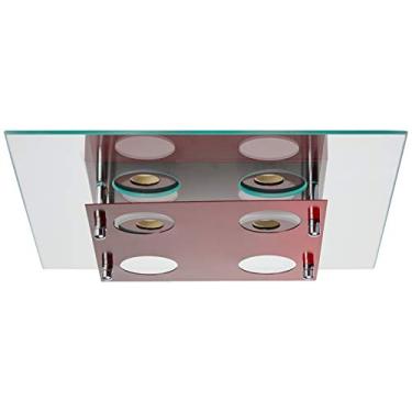 Imagem de Plafon Quadrado 4 Lâmpadas Pantoja & Carmona, 60w 220v Vermelho