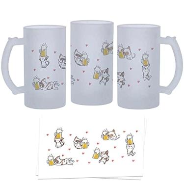 Imagem de Caneca de Chopp Divertida Gatinhos Kawaii Presente Criativo cor:Branco