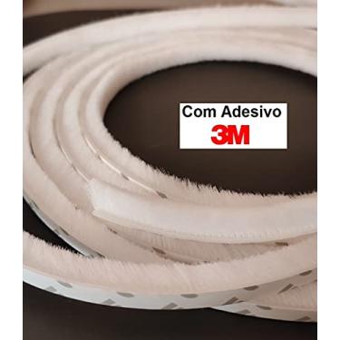 Imagem de Veda Frestas Escova Fita Adesiva Vedação Janela Porta - 4 Metros Branco - Youtek