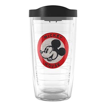 Imagem de Tervis Copo de viagem com isolamento térmico de parede dupla do Mickey Mouse da Disney feito nos EUA, mantém as bebidas frias e quentes, 473 ml, clássico