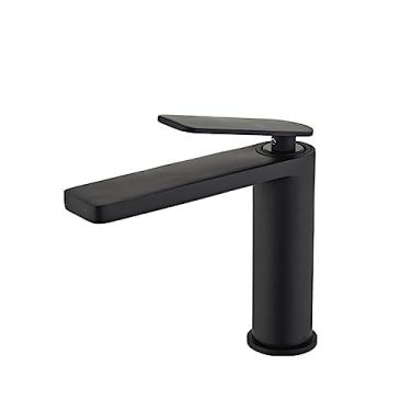 Imagem de Torneiras de banheiro Torneira de latão Preto/branco Torneira de lavatório Misturador de pia de banheiro Lavatório Misturador de torneiras, um short preto
