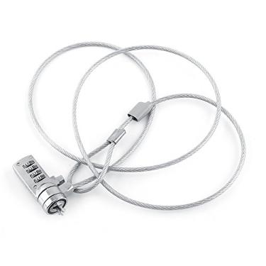 Imagem de Asixx Combinação de cadeado de segurança para laptop, 1,2 m, corrente de cabo de segurança, dissuasão de roubo, senha de 4 dígitos para notebook e PC
