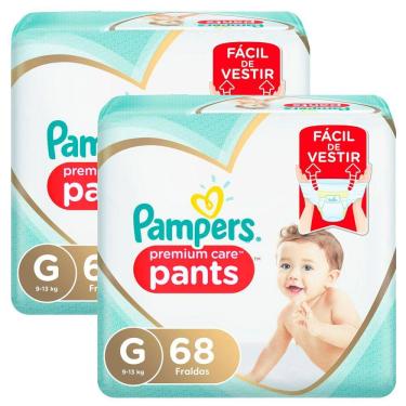 Imagem de Kit 2 Fralda Pampers Pants Premium Care G 68 Unidades cada