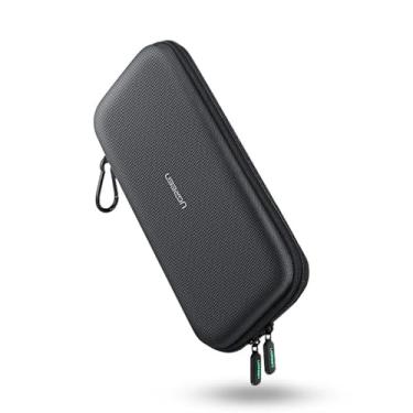 Imagem de QCYDOBRASIL Case Bag Bolsa Armazenamento para Nintendo Switch Preto Design Portátil Zíper Duplo Material Fabricação Eva e Oxford Mosquetão Integrado