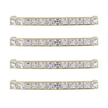 Imagem de Puxador de gaveta de 128 mm com furo duplo, puxador moderno requintado simples com parafuso para guarda-roupas para móveis para portas laterais