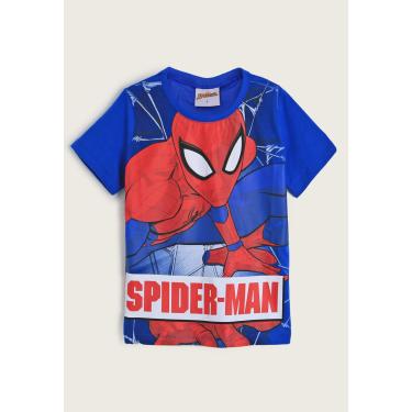 Imagem de Infantil - Camiseta Fakini Homem Aranha Azul Fakini 102303547 menino