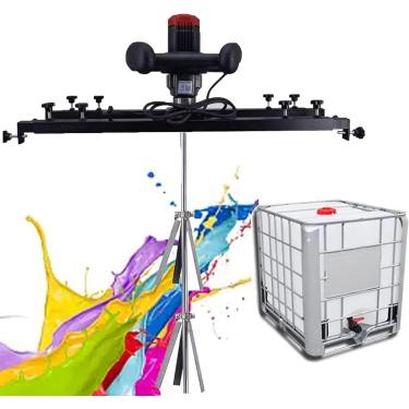 Imagem de Misturador de tinta IBC, máquina misturadora de tanque elétrico de 3000 W, com gancho de suporte, hélice dobrável, velocidade ajustável, alcance telescópico 65-125 cm, para agitador dissolve