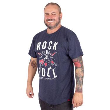 Imagem de Camiseta Plus Size Guitarra Power Marinho Indigo. - Art Rock