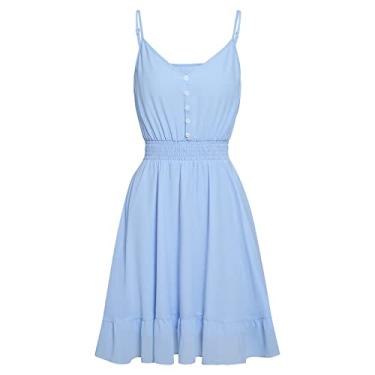 Imagem de Vestido feminino de verão plus size mini vestido sexy tomara que caia ombro de fora vestido boutique vestido de festa casual, Azul, P