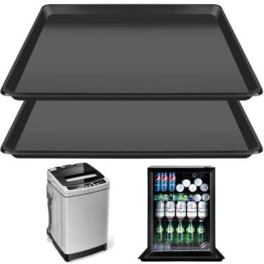 Imagem de Frigideira coletora de 55 x 53 cm, bandeja coletora grande, bandeja de gotejamento portátil AC, sob lavadora, panela de lava-louças, bandejas de drenagem de óleo para troca de óleo (2 peças)