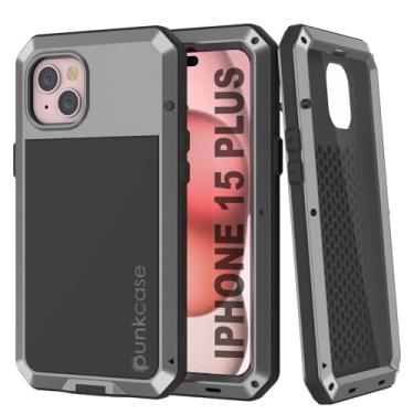 Imagem de PunkCase Capa de metal para iPhone 15 Plus | Capa armadura de grau militar resistente | Design de alumínio rígido e TPU com protetor de tela de vidro temperado para iPhone 15 Plus (6,7 polegadas)