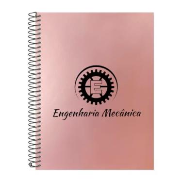 Imagem de Caderno Universitário Espiral 15 Matérias Profissões Engenharia Mecânica (Rosê Gold)