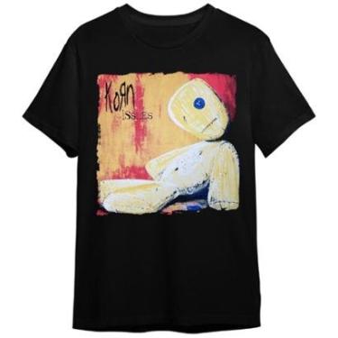 Imagem de Camiseta Korn Issues Banda De Rock Preta Plus Size Unissex 100% Algodão-Unissex