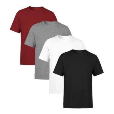 Imagem de Kit 4 Camisetas SSB Brand Masculina Lisa Premium 100% Algodão-Masculino