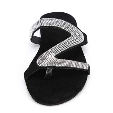 Imagem de Aniywn Sandálias femininas, sandálias casuais femininas planas com glitter de cristal e plataforma confortáveis sapatos de verão sapatos romanos, nº 3, prata, 39