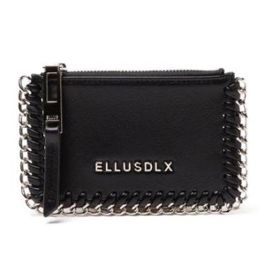 Imagem de Carteira Ellus Card Holder Chains Techno Leather Preta-Feminino