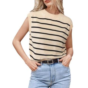 Imagem de Camiseta feminina de algodão feminina sem mangas primavera e verão com capuz tricotado casual feminina de algodão, Bege, GG