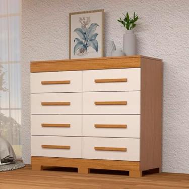Imagem de Cômoda 8 Gavetas 100% MDF Lantana Espresso Móveis Cinamomo/Off White