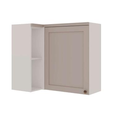 Imagem de armário aéreo de canto iluminata 1 pt branco e 